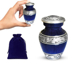 Small Cremation Urns For Human Ashes, Purple Keepsake Memorial Container, 3 Inch picture