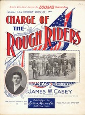 Charge Of The ROUGH RIDERS 1898 Teddy Roosevelt Photo Cover Sheet Music  picture