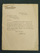 1914 antique BARNUM & BAILEY CIRCUS LETTERHEAD ad LETTER meriden ct PARKER picture