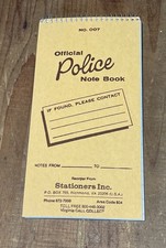 Vintage Official Police Notebook From Stationers Incorporated Richmond VA 1960s picture