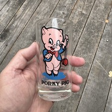 ~Vintage Marriott’s Great AMERICA Porky PIG Glass~1975~Warner Bros~PEPSI~Promo- picture