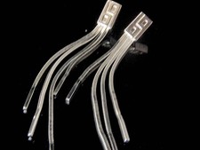 VINTAGE MODERNIST MINIMALIST ITALIAN 925 STERLING CHAIN TASSEL DANGLE EARRINGS picture