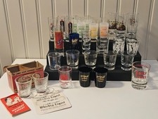 Lot of 28 Liquor Brand Shot Glasses Whiskey, Vodka, Tequilla, Scotch Vintage picture