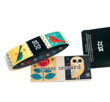 ZOX **PRESS ONWARD** Silver Strap Med Mystery NIP Wristband w/Card picture