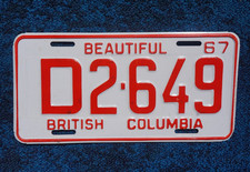 1967 British Columbia DEALER License Plate picture