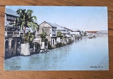 Vintage Antique Postcard Pasig River Phillipines Island picture