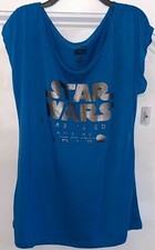 Disney Womens Star Wars Galaxy’s Edge Landing 2019 Blue Shirt Size Small S NEW picture