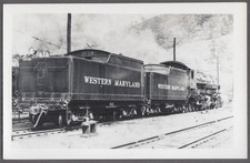 Western Maryland RR steam locomotive 2-8-8-2 #920 & 2 tenders WV RPPC 1943 picture