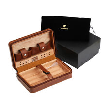 Cohiba Leather Cigar Humidor Case Travel Box Holder 4 Cigar Tube Cedar Wood Gift picture