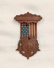 Ladies of THE GRAND ARMY OF THE REPUBLIC 1886 MEDAL, F.C.L. GAR. FLAG Civil War picture
