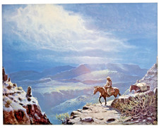 “Black Canyon Trail” Vintage Signed and Numbered Western Print Olaf Wieghorst picture