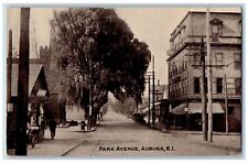Auburn Rhode Island Postcard Park Avenue Business Section Scene 1920 Antique picture
