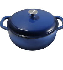 6Qt Ceramic Non-Stick Heavy Duty Cast Iron Dutch Oven Enamel Coating With Gloves picture