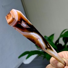 92G Natural Orange Red striped agate scepter crystal mineral Healing picture