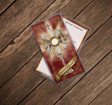 Spiritual Communion laminated Holy Prayer card. Most Blessed Sacrament. picture