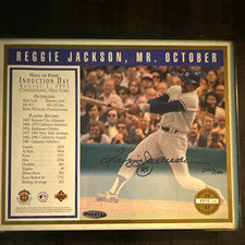 Reggie Jackson Autographed Upper Deck Authenticated, framed 8x10 picture