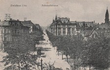 Postcard Zwickau (08056), Bahnhofstraße with street and buildings, postcard picture