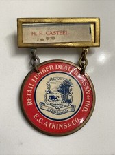 Ca1915 Retail Lumber Dealer Association of Indiana Member Badge EC Atkins & Co picture