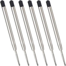 Black Ink Refills 6-Pack Medium Point 1.0mm for Ballpoint Pens Replaceable picture