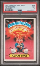 1985 Garbage Pail Kids Season 1 Adam Bomb #8a PSA 7 (Cheaters License) Sticker picture