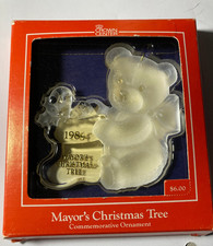 1984 Hallmark Mayor's Christmas Tree Ornament Acrylic Bear NEW EXTREMELY RARE picture