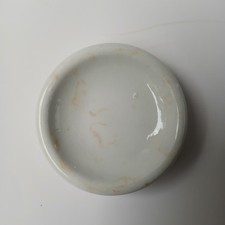 1 Old Antique Thick Chunky White Ironstone Butter Pat 2 1/2 inch picture
