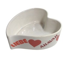 Heart Shaped Ceramic Trinket Dish Love Different Languages Valentine Decor 1979 picture