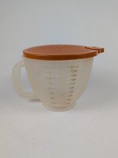 Vintage Tupperware Mix-N-Store 8 Cup 2L Measuring Bowl Orange Lid picture