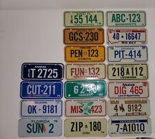 18 Vintage Post Cereal Wheaties Mini Bike State Metal License Plates 1979 picture