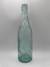 CARLISLE BOTTLING WORKS Blob Top Beer Bottle CARLISLE PA Hand Blown Aqua Glass picture