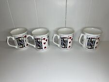 4 ELIZABETHAN CUT FOR COFFEE PLAYING CARD COFFE CUPS MUGS picture