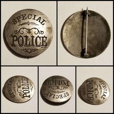 Vintage Obsolete Special Police Badge – Ornate Round Metal Collectible picture