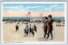 1919 WILDWOOD NJ READY FOR A DIP SWEETS SANITARY BATH HOUSES ANTIQUE POSTCARD picture