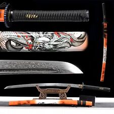 Damascus Folded Steel Katana Battle Ready Japanese Samurai Sharp Sword Handmade picture
