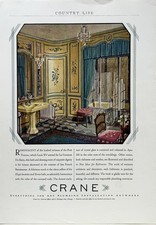 1928 Ad Crane Co Chicago Citrus Yellow Elegia Lavatory Tarnia Bath Glass Shower picture