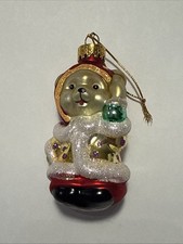 Unique Treasures Glass Ornament Christmas Bear picture