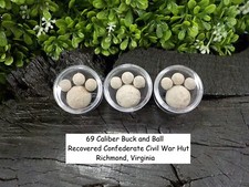Old Rare Vintage Antique Civil War Relic 69 Caliber Buck Ball Free Display Case picture