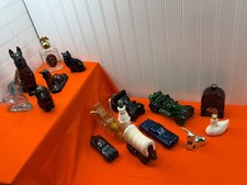 Vintage Avon Perfume After Shave Bottle Decanter Lot of 13 Cars Animals Glass picture