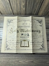 Vintage Holy Matrimony Marriage Certificate picture