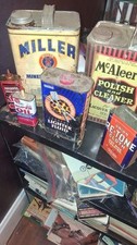Vintage McAleer Polish Cleaner 1 Gallon Can Red Black Yellow Advertising Tin picture