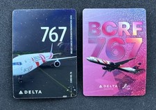 2 Delta Air Lines BCRF  Trading Cards #76 2025  #80 2026 Boeing 767-400ER picture