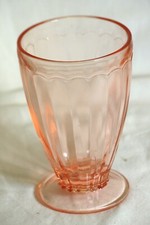 Pink Depression Glass Footed Tumbler Unknown Maker Vintage picture