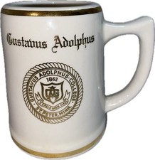 GOOD Vintage Gustavus Adolphus College Beer Stein Mug Cup WC Bunting M16 5