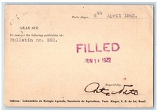 1942 Laboratorio De Biologia Agricola R.G. Do Sul Brazil Vintage Postcard picture