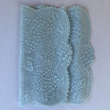 Vintage Blue Floral Lace Table Runners Dresser Scarves Set of 2 Cottagecore picture