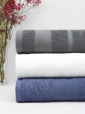 100% Cotton Large Size Bath Towels Set ( Grey, White, Blue) picture