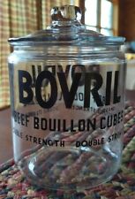 Excellent Scarce Vintage Clear Glass Advertising Display Bovril Counter Jar Lid picture