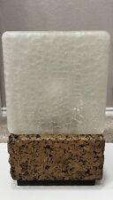 Vintage Mid-Century Modern Cork Crackled Glass Ice Cube Table Lamp Rare 1960’s? picture