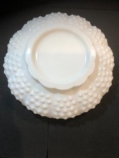Fenton White Milk Glass Hobnail Snack Bowl Heavy Sawtooth Edge PERFECT picture