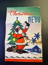 Vintage 1946 Christmas Menu with Santa Claus Illustration picture